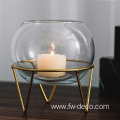 round glass candle holder